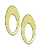 Brinco folheado a ouro em formato oval com acabamento lixado