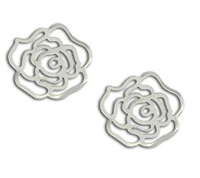 Brinco de rosas folheado a prata